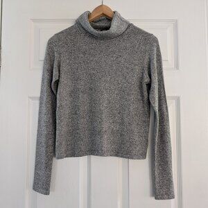 aerie cropped turtleneck heathered grey size small